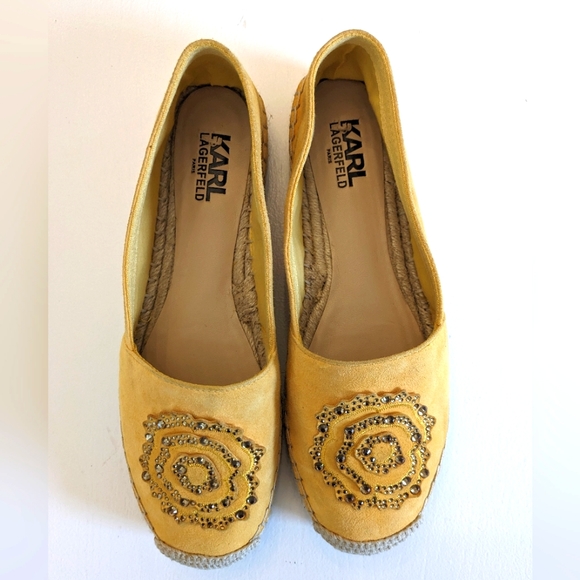 KARL LAGERFELD Abby Espadrille Suede Flats - Picture 2 of 8